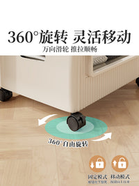 卧室床边脏衣收纳箱多功能落地带轮储物箱大容量换洗衣物整理神器 奶油白1个装【带滑轮】