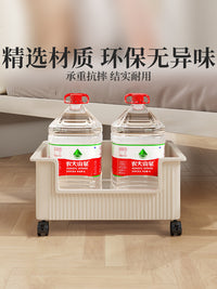 卧室床边脏衣收纳箱多功能落地带轮储物箱大容量换洗衣物整理神器 奶油白1个装【带滑轮】