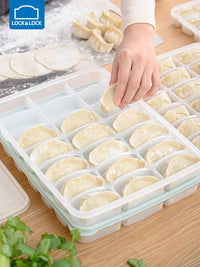 乐扣乐扣饺子盒分格速冻盒收纳盒冰箱用云吞馄饨饺子收纳盒水饺盒