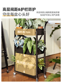 花架子客厅落地式小推车置物架可移动阳台多肉绿植物花盆架秋海棠