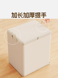 衣服收纳箱带盖家用衣柜换季衣物整理置物箱可折叠被子储存神器 灰色横纹180L