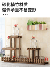 花架子置物架阳台客厅落地式实木多层家用新款多肉室内花盆托架子 升级款★★全竹碳化★六托花架72长