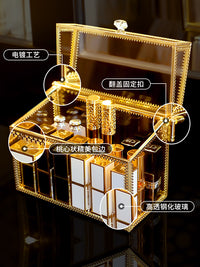 口红收纳盒桌面多格装化妆品的盒子带盖网红欧式小奢华唇釉架子