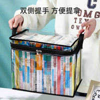 旧书收纳箱神器书本学生书架整理袋大容量收纳袋防尘透明家用防潮 加厚材质⭐黑色中号【2个】双侧提手✅防尘防潮