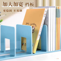 桌面书立架固定书本收纳神器高中学生儿童书立书夹书桌书架置物架 四栏⭐奶白色书立【班主任推荐✅特厚更耐用】