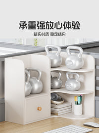 办公室拐角书架工位多层书本文件资料整理架带抽屉墙角置物架神器
