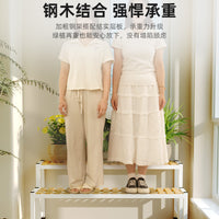 户外可折叠移动式花架家用室内阳台花盆架露台落地多肉植物展示架 【黑色/加粗钢架】长100宽25高40