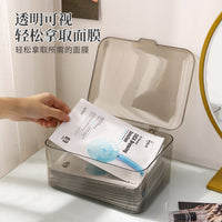 面膜收纳盒桌面带盖防尘化妆品整理盒亚克力透明口红护肤品置物架 透明单抽化妆品收纳盒