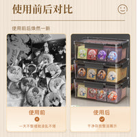 吧唧收纳盒亚克力透明带盖密封防潮徽章动漫周边谷子防尘展示盒子 【吧唧收纳盒】中号黑色