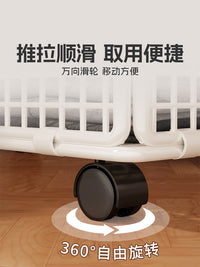 床底收纳箱扁平家用衣服物被子整理箱金属收纳盒带轮床下储物神器 白色大号