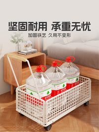 床底收纳箱扁平家用衣服物被子整理箱金属收纳盒带轮床下储物神器 白色大号