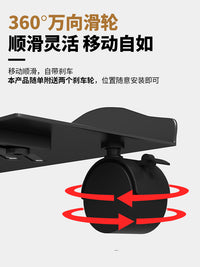 电脑主机托架可移动机箱支架底座带家用台式办公室滑轮置物架托盘 伸缩款-加厚白【1.5mm精选冷轧钢】万向轮刹车款