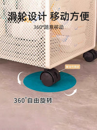 浴室柜下收纳筐卫生间收纳架子洗手台洗漱台下神器带轮移动置物架 黑色-四层小号【带把手-带万向轮】