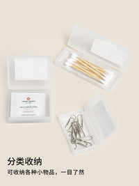 随身携带塑料收纳盒透明药盒棉花棒小盒子耳环棉签发夹储物盒