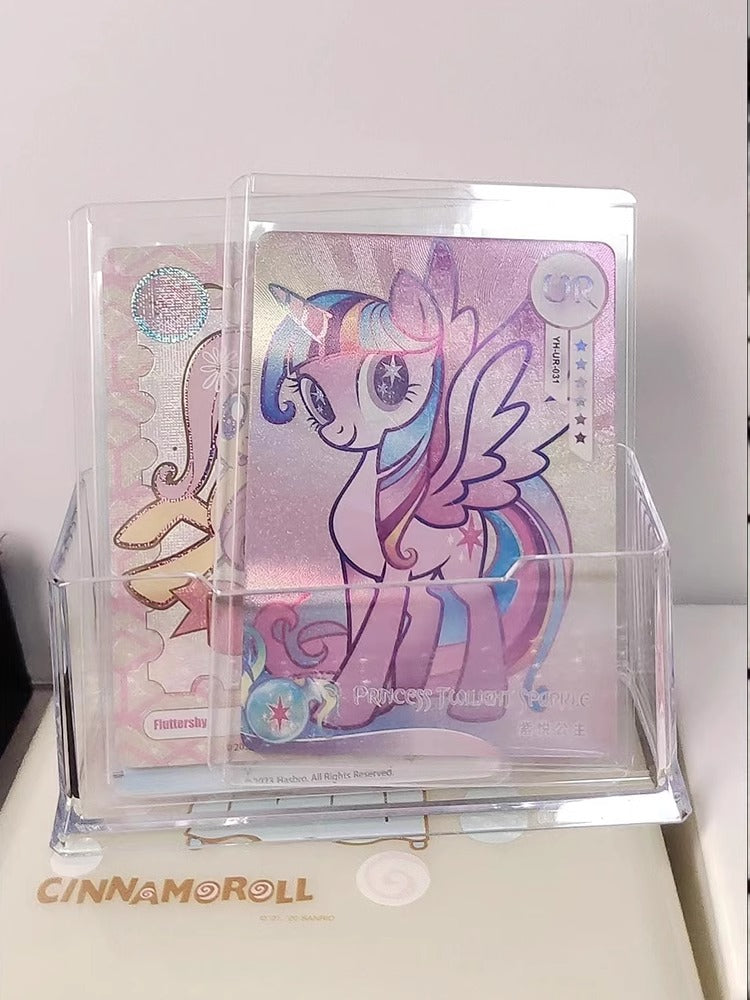 小马宝莉收纳盒闪卡展示架透明卡位自印卡卡牌分格亚克力卡片桌面