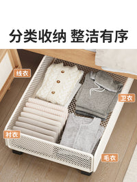 床底收纳箱家用大容量扁平置物架衣服裤子整理架带轮小推车储物架 黑色大号