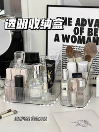 桌面化妆品收纳盒透明梳妆台口红护肤品宿舍女笔筒桌上置物架盒子