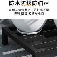 不锈钢架子置物架花盆托架洗衣机支架铁艺鱼缸厨房垫高承重底座 长25宽25高10cm（磨砂黑）防腐蚀-质保十年