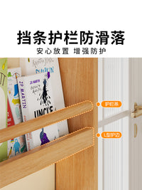 实木书架幼儿园绘本架超薄儿童小书柜走廊过道尽头壁挂多层置物架