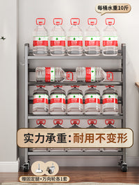 书架落地置物架带轮一体靠墙移动儿童书本简易多层铁艺储物收纳柜