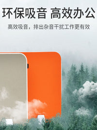 办公桌挡板网格布艺屏风隔挡板桌面隔断板办公家具配件可挂收纳盒 深灰色80*30cm
