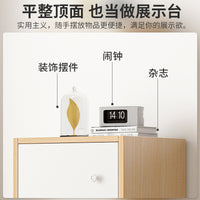 家用收纳柜子储物柜防尘书柜带门书架置物架落地客厅角边柜展示柜 【升级加深30cm带护栏】雨丝银橡木色6层★全后背板