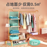 简约家用猫耳衣帽架卧室落地挂衣架儿童衣服架小型晾衣架衣架轻奢 110cm升级款猫耳-白色