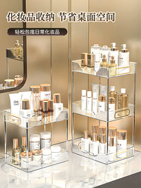 亚克力化妆品置物架浴室梳妆台桌面收纳盒洗漱台护肤品透明收纳架