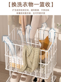 衣架落地奶油风卧室衣帽架家用可移动宿舍晾衣架多功能简易挂衣架