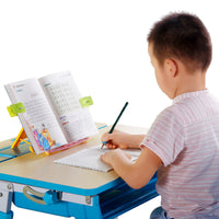 好姿视儿童多功能阅读架小学生固定书本桌面书桌书架可调节书夹书立架读书放书看书支架坐姿折叠架子绘本翻书 【加厚豪华款】-白色