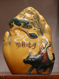 中式国风元素陶瓷入户进门玄关柜隔断书柜博古架摆件办公室装饰品