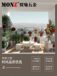 黑色屏风客厅置物架落地书架现代办公室隔断餐厅陈列展示架子拼接 十根价-黑色铝管