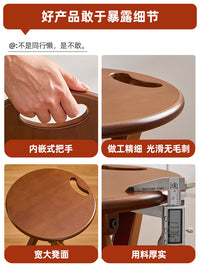 折叠圆凳家用简易吃饭椅子吧台小凳子高脚板凳户外休闲便携小马扎 折叠圆凳【茶色】*2条