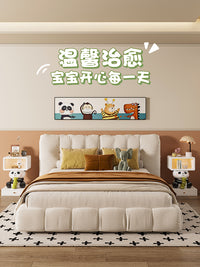 儿童房床头柜替代品创意小型极窄卡通可爱收纳柜储物柜卧室床边柜 小熊床头柜【抱花灯】