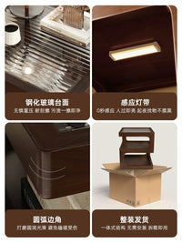 中古风实木小边几卧室家用床头柜置物架胡桃木沙发边柜创意小茶几