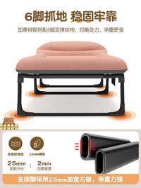 折叠床单人午休办公室迷你午睡神器工位简易小床家用陪护床行军床 【小空间/免拖鞋】自由午休-气质灰+蓝色毛毯