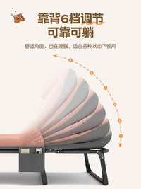 折叠床单人午休办公室迷你午睡神器工位简易小床家用陪护床行军床 【小空间/免拖鞋】自由午休-气质灰+蓝色毛毯