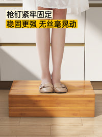 楠竹脚踏凳垫脚踩脚板楼梯台阶神器家用搁脚凳儿童钢琴垫高踏脚凳