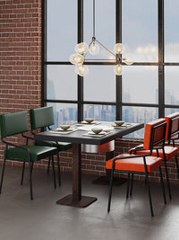 北欧靠背餐椅现代创意铁艺办公凳loft复古工业风餐厅咖啡椅酒店椅