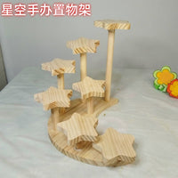 展示架纯实木手办收纳架桌面潮泡泡玛特盲盒玩偶多肉绿植阶梯架子 4展台