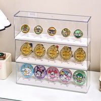 纪念币收藏盒金牌展示盒适用keep马拉松荣誉奖牌置物架吧唧收纳盒 常规盒子2个+支架托10个⭐送防倒胶*12粒