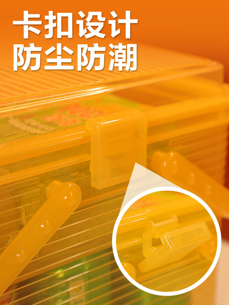 思蜀邦护透明家庭收纳箱零食玩具杂物整理箱塑料手提储物收纳盒子 A款蓝色双层