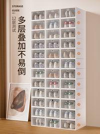 家用收纳盒简易鞋架鞋子收纳神器鞋柜塑料防尘透明鞋盒收纳鞋折叠