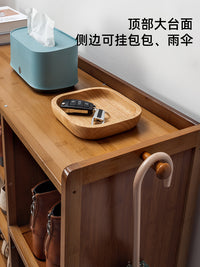 鞋架子简易放门口家用室内好看室外楼道多层经济型大容量实木鞋柜 五层-68cm【带深蓝防尘帘】【2.0稳定升级】