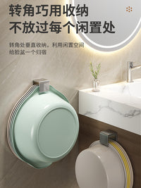 卫生间脸盆架浴室免打孔脸盆架子家用壁挂可折叠厨房挂盆子置物架