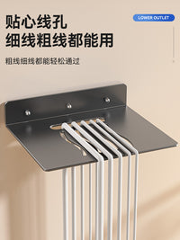 路由器收纳架子上墙神器机顶盒免打孔壁挂固定器支撑托架放置物架 奶白-小号【可放监控/摄像头】