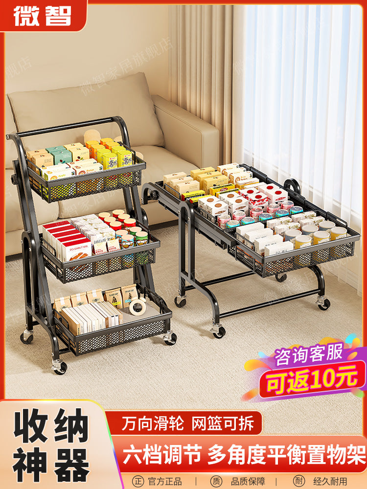 小推车置物架落地多层桌边书本移动卫生间零食储物阳台多肉收纳架