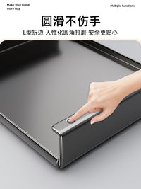 燃气灶盖板罩厨房置物架煤气灶遮挡板电磁炉灶台支架收纳台面锅具 枪灰色把手款【长30宽40高5】特厚耐用