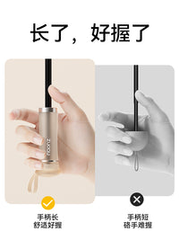 左都太阳伞遮阳超强防晒防紫外线口袋胶囊小巧便携晴雨两用女折叠 薄雾粉【8cm超长伸缩手柄+7cm超宽免叠绑带+HST进口黑胶upf2000+】赠烫金高档礼盒