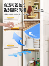 夹缝收纳柜多层厨房收纳架浴室窄缝柜门后置物架五斗柜翻盖储物柜